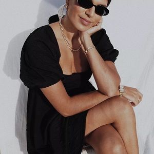 Free People Black Puff Sleeve Dress